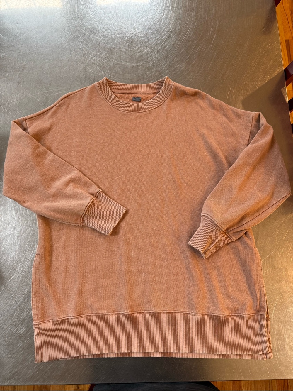 Aerie Woman’s Side Slit oversized sweatshirt. Small . Tan